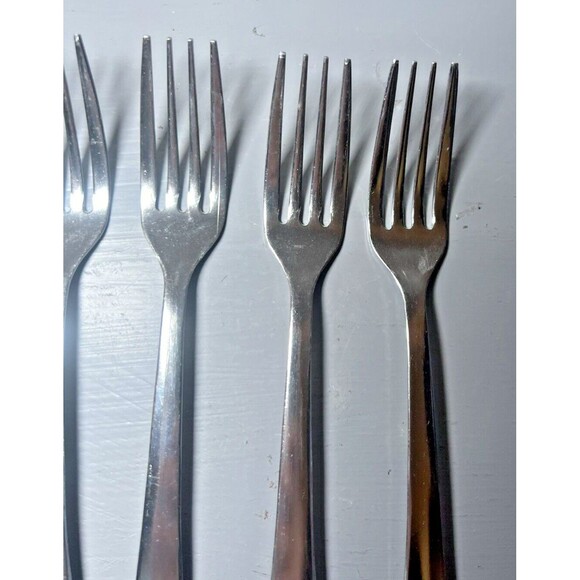 Chrome Stainless Steel Malaysia Flatware Set of 8 Dinner Forks - Picture 6 of 16